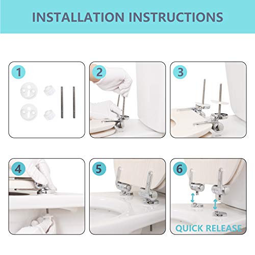 Angel Shield Toilet Seat Molded Wood with Quiet Close Easy Clean Quick