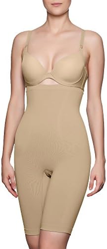 Liz Women's High Waist Long Leg Shapewear Shorts Slimming Body Shaper Beige Large
