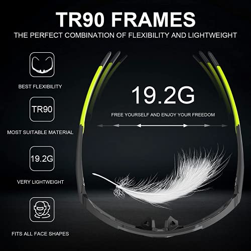 XTIGER Polarized Sports Sunglasses with 3 Interchangeable Lenses,Mens