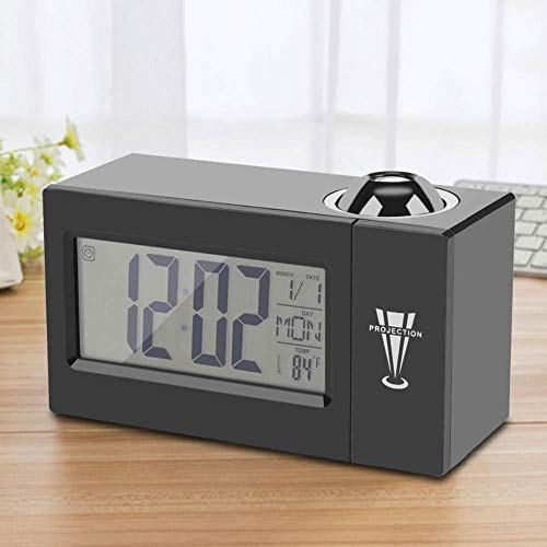 Leegoal Digital Alarm Clock, LED Acoustic Projection Alarm Clock, Children Sleep Training Clock Alarm Temperature Display Night Light Clock