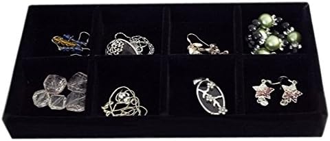 Black Ring Necklace Compartment Velvet Holder 2 Pcs Fit For Necklace, Pendants,rings,bangle,bracelet,ect.jewelry Display Tray