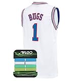 AFLGO Bugs Space Jam Jersey Basketball Jersey Include Set GLOW IN THE DARK Wristbands S-XXL White