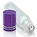 Glass Roller Bottles with Stainless Steel Roller Balls Essential Oil Premium Frosted White Glass Bottles 10ml-Metal Balls,Roll on Bottle for Aromatherapy,Perfumes and Lip Balms-6 color choices(Purple)
