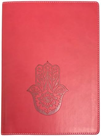 Medium Journal Italian Faux Leather with Hamsa (Red)