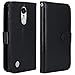 LK Case for LG Aristo, LG Phoenix 3, LG K8 2017, LG Fortune, LG Risio, LG Rebel 2 LTE, Luxury PU Leather Wallet Flip Protective Case Cover with Card Slots and Stand (Black)