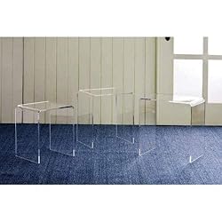 Pure Dcor Pure Decor Acrylic Nesting Tables, Set of