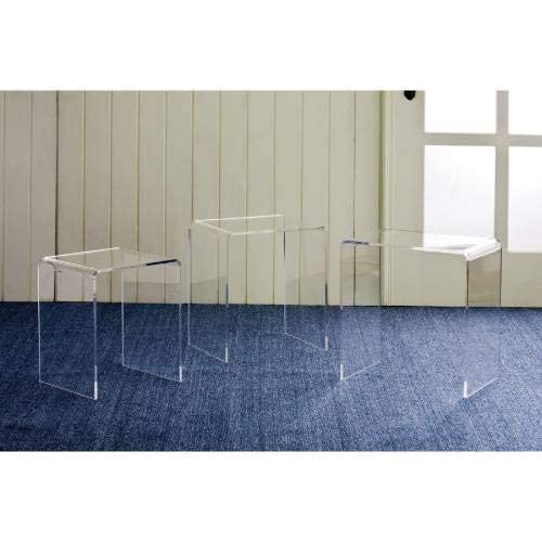 Pure Dcor Pure Decor Acrylic Nesting Tables, Set of 3, 18hx17wx11.5, Clear