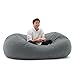 Big Joe Fuf Foam Filled Bean Bag Chair, Steel Grey Comfort Suede, XL