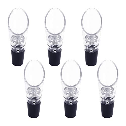 Beaverve Wine Aerator Pourer, 6 Pack Wine Air Aerator for Wine Bottle, Premium Aerating Decanter Spout, Wine Aerator Glass Wine Pourer Wine Spout for Wine and Beverage, Makes Your Wine Taste Better