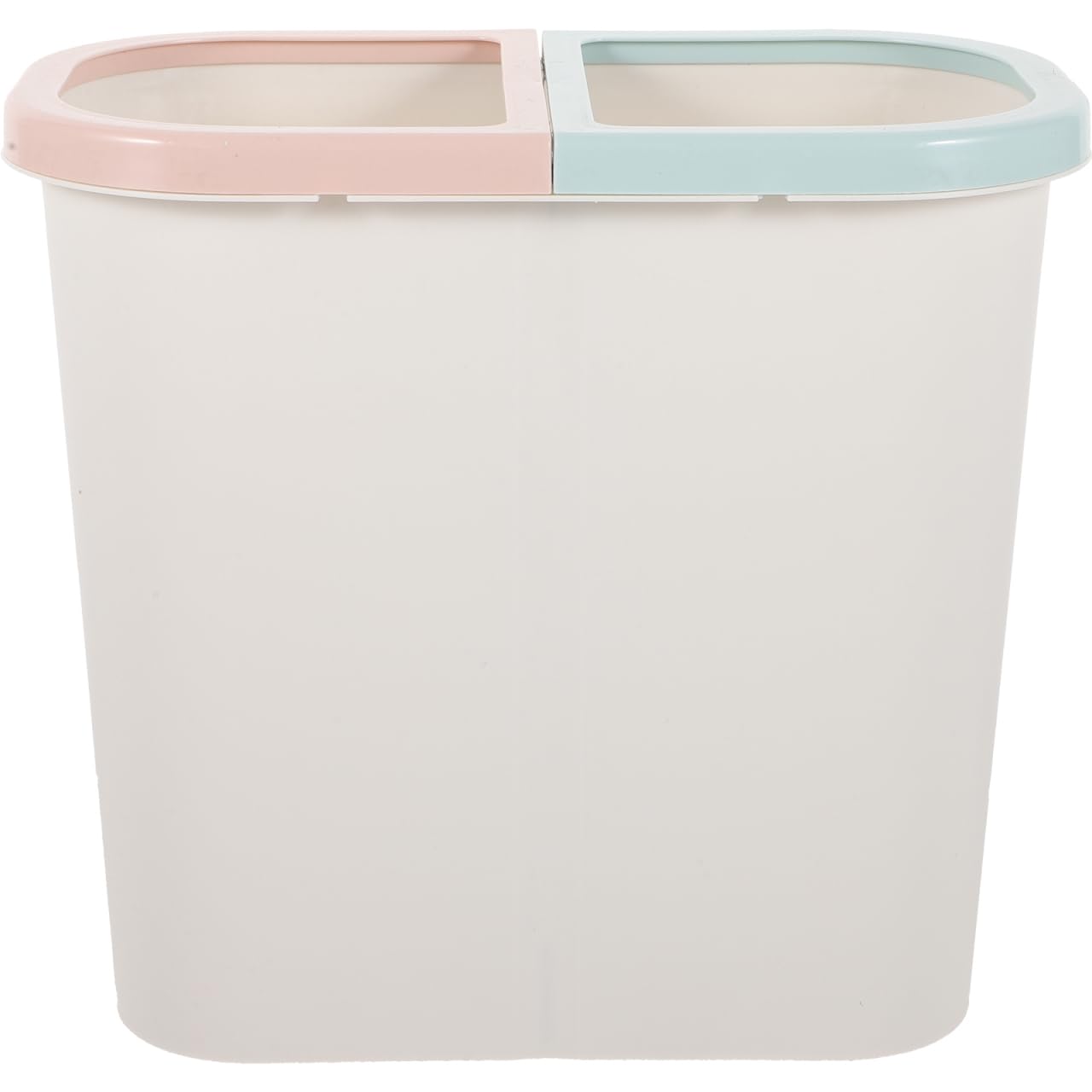 Zerodeko White Dual Compartment Trash Can Plastic Kitchen Garbage Can 2 Compartment Classified Rubbish Bin Recycle Dustbin for Home Kitchen Bathroom
