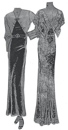 1930s Sewing Patterns- Dresses, Pants, Tops 1930s Evening Dinner or Formal Afternoon Gown Pattern  AT vintagedancer.com