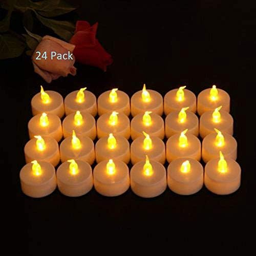 Mosie Candle Light Flameless Candle Tea Light for Wedding Hotel Party Festival in Bedroom Living Room Baby Room 24 Pack (batteries included)