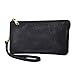 Humble Chic Vegan Leather Wristlet Wallet Clutch Bag - Small Phone Purse Handbag, Black