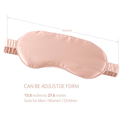 Jenleestar Natural Silk Sleep Eye Mask - 100% of the Blindfolded Sleep Mask, Soft Eye Cover Eyeshade for Night Sleeping, Travel, Nap - Best Night Blinder Eyeshade for Men Women (pink)