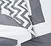 Chezmoi Collection 2-Piece Reversible Chevron Zig Zag Duvet Cover Set with Corner Ties (Twin, Grey)