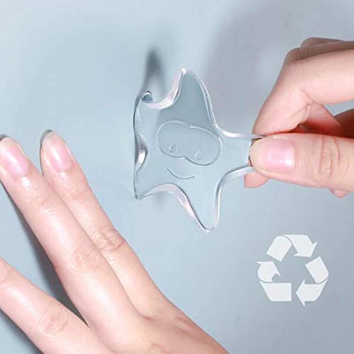 TTbuy Transparent Door Handle PU Crash Pad - Door Stopper Wall Protector - Clear, Quiet, Shock Absorbent Gel - Adhesive Bumper Protector, Wall Shield & Silencer for Door Handle (1 pcs, Starfish) - Thumbnail 4