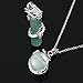BEADNOVA 2pcs Dragon Wrapped Round Ball Cylinder Natural Aventurine Gemstone Necklace Healing Couple Pendant Necklaces Set