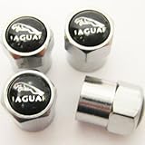 Set of 4 Jaguar Logo Chrome Tire Valve Stem Caps (Made of Metal)