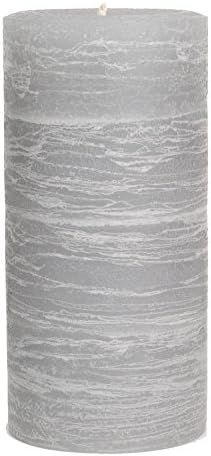 Gray Rustic Pillar Candle - 3x6 inches - Shade of Dove Gray - Unscented Handcrafted Candle by Nordic Candle