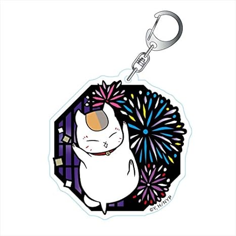 Amazon 夏目友人帳 ニャンコ先生 C 花火 切り絵シリーズ グリッターキーホルダー アニメ 萌えグッズ 通販