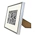 Frametory, 8x10 Aluminum Frame with Ivory Mat for 5x7 Photo, Easel Stand for Tabletop, Sawtooth Hanger, Swivel Tabs, Great for Celebrations, Family Photos, Events, and Homes (Silver)