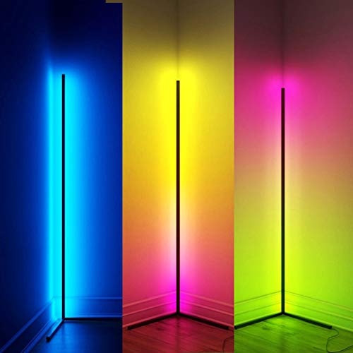 QJUZO RGB vloerlamp, dimbaar, met afstandsbediening, moderne led-vloerlamp voor woonkamer, slaapkamer, hoek… - Afbeelding 6