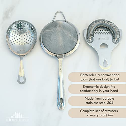 A Bar Above Cocktail Strainer Set 3 Piece Stainless Steel Bar