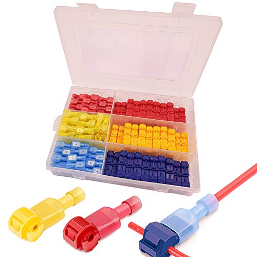 Amlits 120 PCS T-Tap Wire Connectors, Self-Stripping Quick Splice ...
