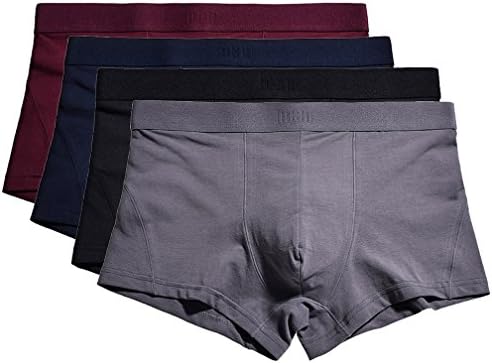 YVWTUC Men's Stretch Underwear Organic Cotton Flexible Boxer Briefs 4-Pack
