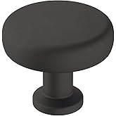 Amerock | Cabinet Knob | Matte Black | 1-1/4 inch (32 mm) Diameter | Factor | 1 Pack | Drawer Knob | Cabinet Hardware