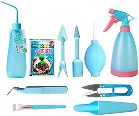 Onpiece Succulent Tools Mini Gardening Hand Tools Set, Watering Bottle Blower Brush Shovel Tools Potted Plants Maintenance Household Gardening Tool Set (10 Pcs, Blue)