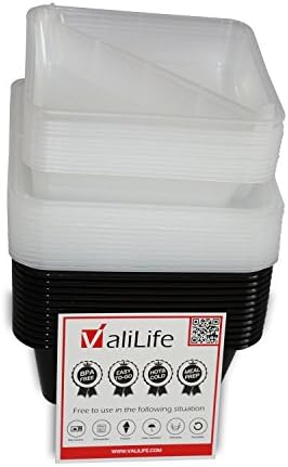 Valilife 12-Pack 2-Parts Bento Lunch Boxes, Stackable, Reusable, Microwave, Dishwasher &amp; Freezer Safe - Meal Prep, Portion Control &amp; Food Storage Containers