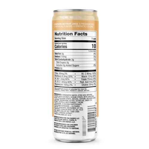 ZOA Zero Sugar Energy Drinks Pineapple Coconut Healthy Energy