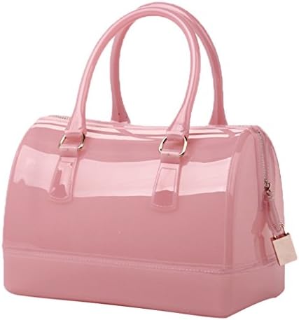 Remeehi Women Charming Jelly Pillow-shaped Shoulder Bag Top Handle Bag Tote (Pink)