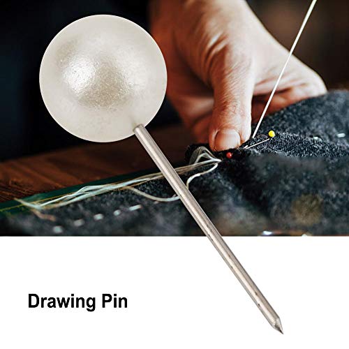 200pcs Round Ball Plastic Pushpin Marking Thumbtack Pins Decorative DIY Tool(White)