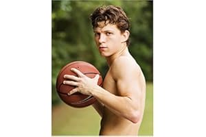 Tom Holland 8 Inch x 10 Inch photograph Avengers: Endgame Spider Man: Homecoming Spider Man: Far from Home Shirtless Holding Basketball kn