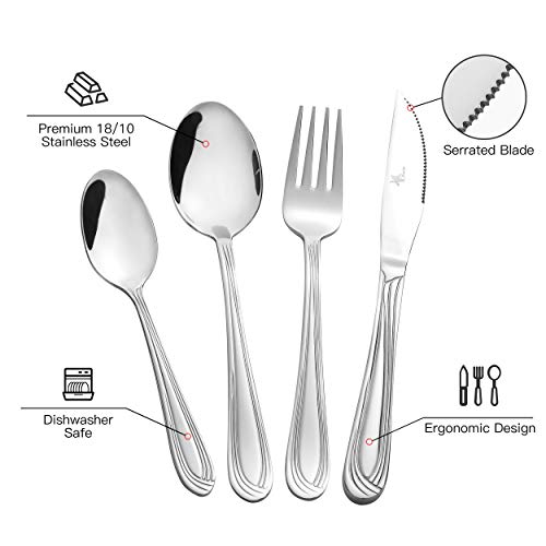 Avalon 24Piece Silverware Set, High Grade 18/10 Stainless Steel Flatware Set, Service for 6