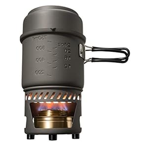 Esbit Spirituskochset – inkl. großem und kleinem Aluminium Topf – 985 ml & 470 ml – inkl. Spiritusbrenner – Camping Kocher