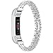 for Alta HR & Alta Bands TenYun Replacement Luxury Color Crystal Embellishment Bling Man & Woman Stainless Steel Metal Band Strap/Bangle for Fitbit Alta HR & Alta (White Crystal-Silver)