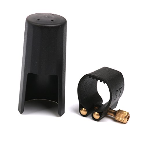 Blesiya Leather Ligature Fastener And Plastic Cap For Clarinet Bakelite Mouthpiece