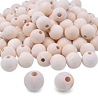 BronaGrand 100pcs 16mm Natural Color Round Ball Wood Spacer Beads Jewelry Findings Charms