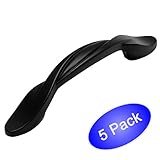Cosmas 9009FB Flat Black Twist Cabinet Hardware Handle Pull - 3
