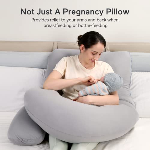 Momcozy Pregnancy Pillows for Sleeping, U Shaped Full Body Pillow for
