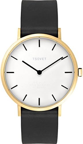 Tsovet SVT-SL37 Gold &amp; White Watch | Black Leather