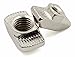 PZRT 2020 Series 50-Pack M4 T-Nuts,Carbon Steel Nickel-Plated Half Round Roll in Sliding T Slot Nut 6mm Slot Aluminum Profile Accessories