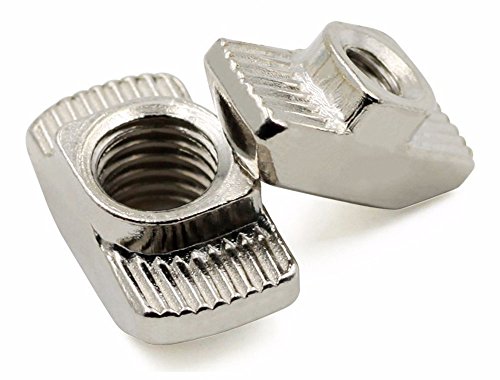 image for PZRT 2020 Series 50-Pack M4 T-Nuts,Carbon Steel Nickel-plated Half Rou