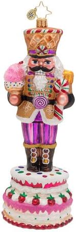 RADKO SWEET MARCHER Nutcracker Cake &amp; Candy Christmas Glass Ornament