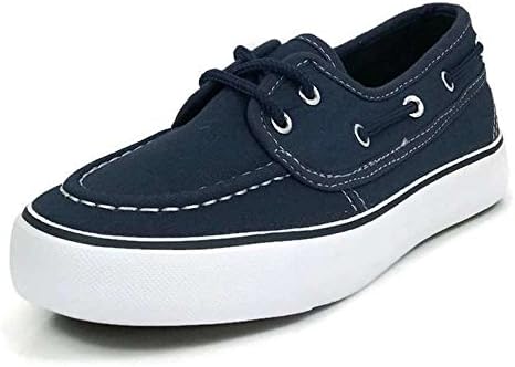 DN Collection Boys Kids Classic Boat Canvas Slip-On Loafers Blue 13