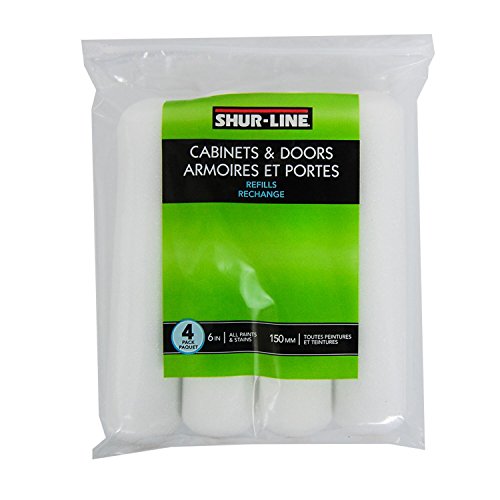 Shur-Line 4980C 6-Inch Foam Mini Roller Refills, Contractor 4-Pack