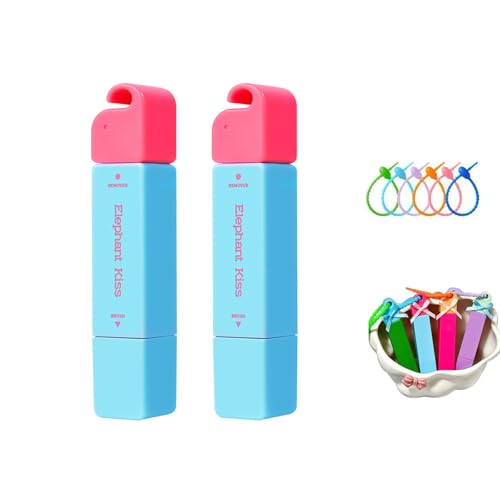 Elephant Kiss Stain Remover, 3-Second Stain Remover Pen for Clothes, 12ml On-the-Go Spot Cleaner, Double Head Instant Treater Sticks With Lanyard, Travel & Pocket-Sized (Blue)